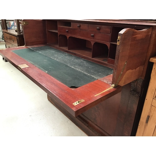 364 - VICTORIAN MAHOGANY SECRETAIRE BOOKCASE H88