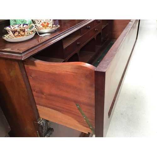 364 - VICTORIAN MAHOGANY SECRETAIRE BOOKCASE H88