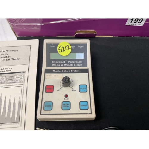 199 - MICROSET PRECISION CLOCK AND WATCH TIMER COMPLETE WITH INSTRUCTIONS