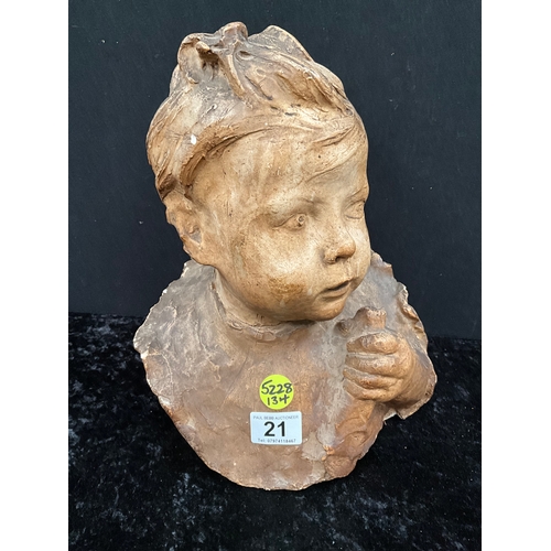 21 - *******lot withdrawn by vendor******CHALK BOY BUST (ITEM 134) H13