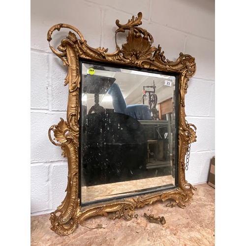 23 - *******lot withdrawn by vendor******EARLY GILT FRAMED WALL MIRROR A/F 35