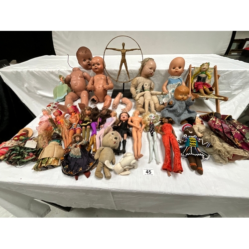 45 - *******lot withdrawn by vendor******QTY OF VINTAGE DOLLS (ITEM 122)