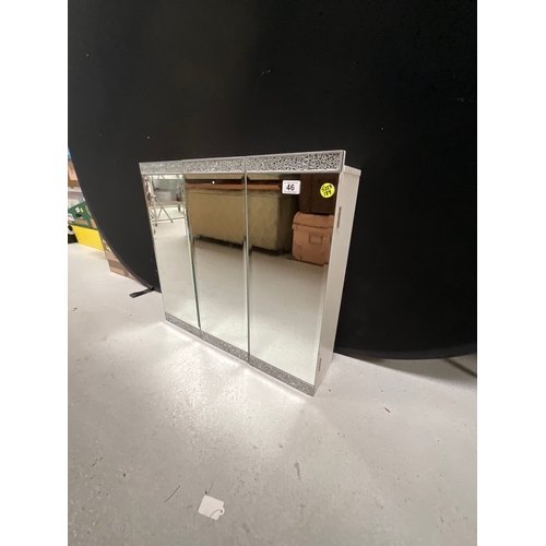 46 - *******lot withdrawn by vendor******MODERN 3 DOOR MIRRORED BATHROOM CABINET (ITEM 189) H23