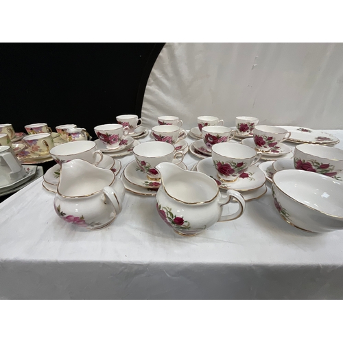 61 - 2 BOXES OF CHINA TO INCLUDE JOHNSONS BROS DINNER SERVICE, HAND PAINTED TEA SET