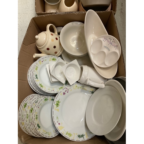 65 - 3 BOXES OF CHINA AND GLASSWARE ETC