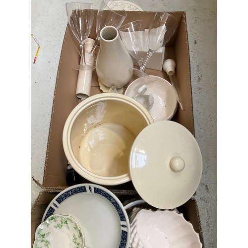 65 - 3 BOXES OF CHINA AND GLASSWARE ETC