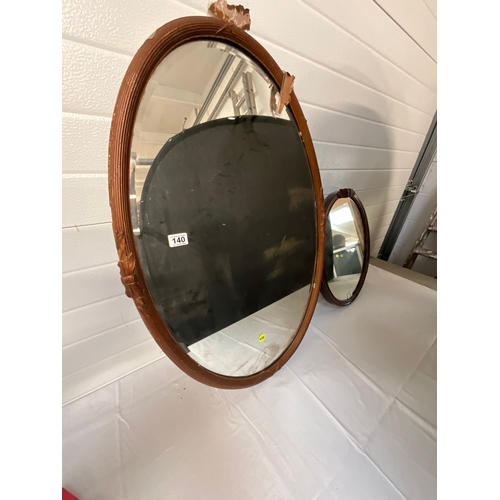 140 - 2 VINTAGE WALL MIRRORS H37