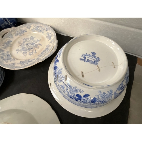 144 - 2 BOXES OF BLUE & WHITE CHINA - SOME A/F