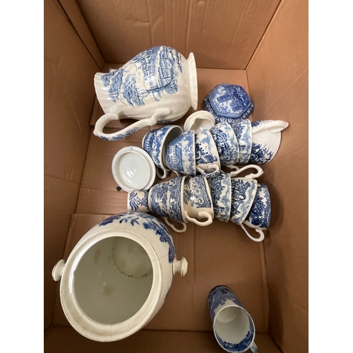 144 - 2 BOXES OF BLUE & WHITE CHINA - SOME A/F