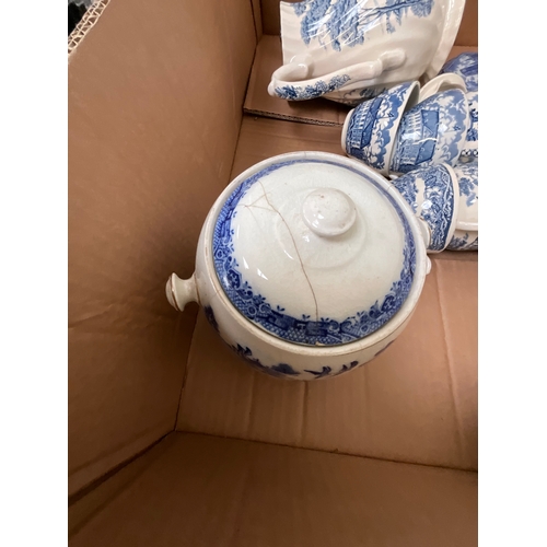 144 - 2 BOXES OF BLUE & WHITE CHINA - SOME A/F