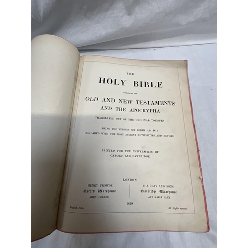 154 - LARGE VICTORIAN HOLY BIBLE