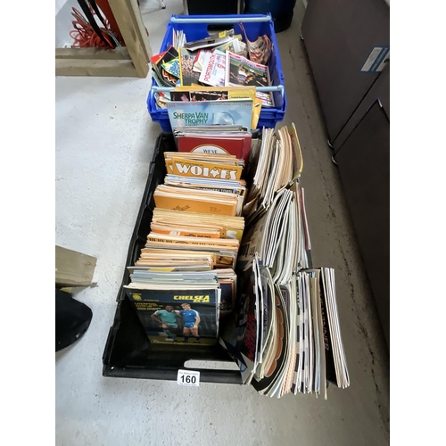 160 - 2 CRATES OF VINTAGE FOOTBALL PROGRAMMES