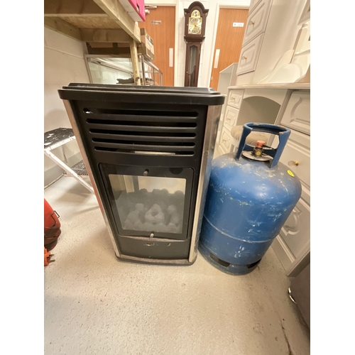 161 - MOBILE GAS FIRE WITH 2 BOTTLES