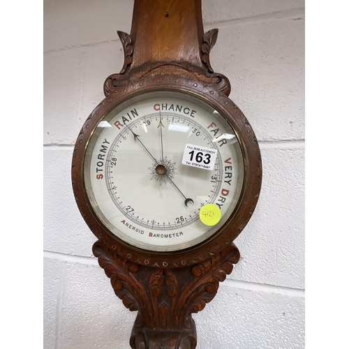 163 - 2 OAK WALL BAROMETERS A/F