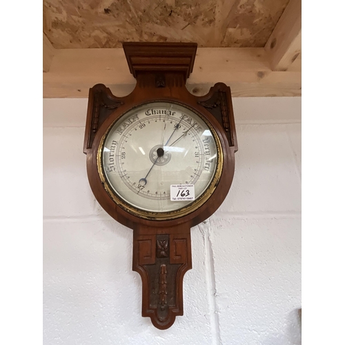 163 - 2 OAK WALL BAROMETERS A/F