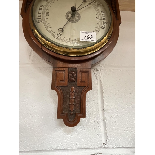 163 - 2 OAK WALL BAROMETERS A/F