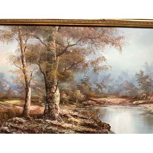 168 - MODERN GILT FRAMED OILS ON CANVAS WOODLAND SCENE 54