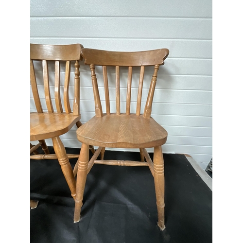 177 - 5 BEECH KITCHEN CHAIRS