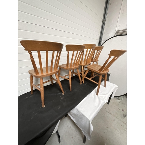 177 - 5 BEECH KITCHEN CHAIRS