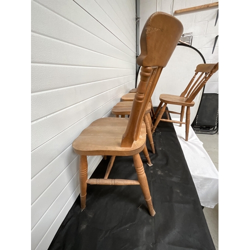 177 - 5 BEECH KITCHEN CHAIRS