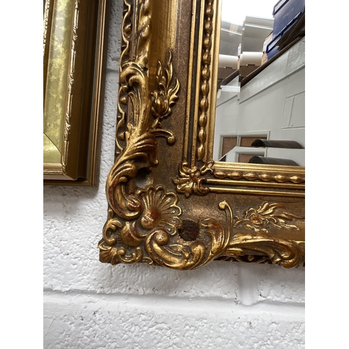 180 - MODERN DECORATIVE GILT FRAMED BEVEL EDGE WALL MIRROR 29