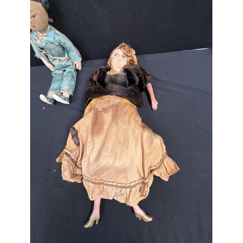 183 - *******lot withdrawn by vendor******2 VINTAGE DOLLS AND CLOTHING A/F