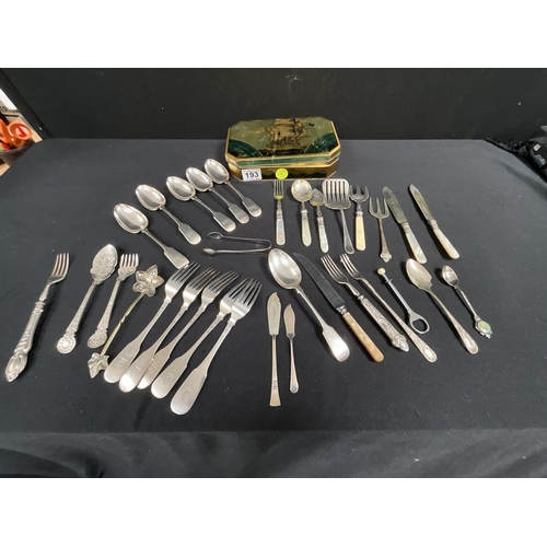 193 - TIN OF CUTLERY