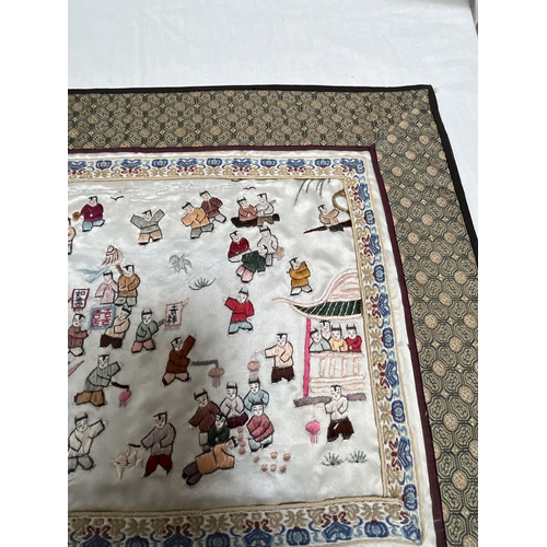 197 - *******lot withdrawn by vendor******2 ORIENTAL SILK EMBROIDERED PANELS (ITEM 47,60) LARGEST 26