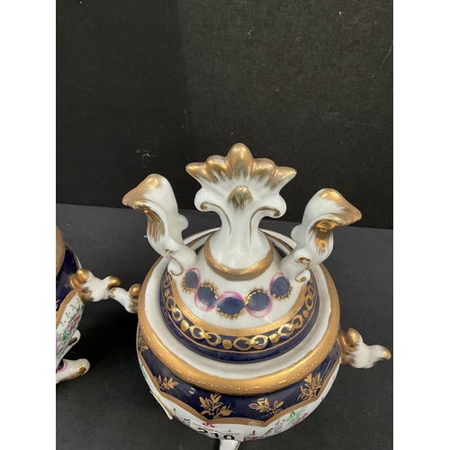 210 - PAIR OF LIMOGES LIDDED URNS AT FAULT H13