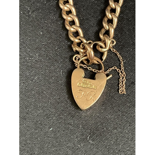 218 - 9CT GOLD BRACELET WITH LOCKET WEIGHT 10.6G