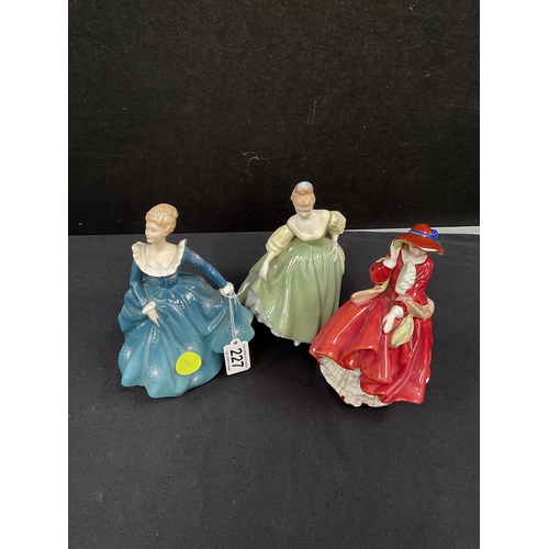 227 - 3 ROYAL DOULTON FIGURES - FRAGRANCE, TOP O THE HILL, FAIR LADY