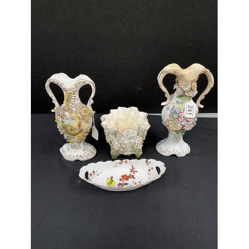 241 - *******lot withdrawn by vendor******PAIR OF CONTINENTAL VASES A/F H10