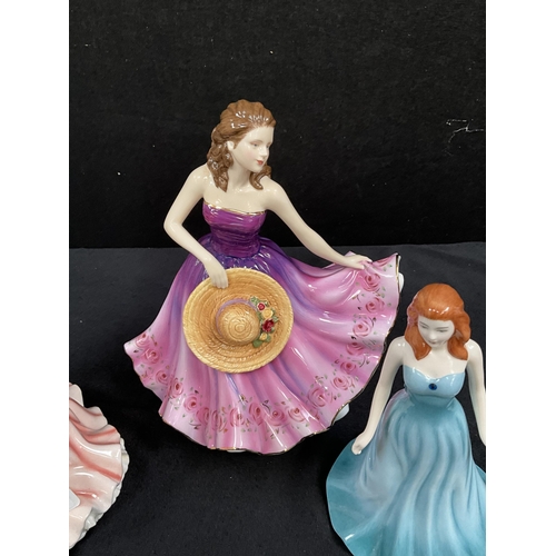 244 - 3 ROYAL DOULTON FIGURES - CAROLINE, RUTH, DECEMBER TURQUOISE