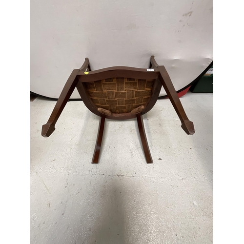 251 - EDWARDIAN MAHOGANY TUB CHAIR WITH UPHOLSTERED SEAT