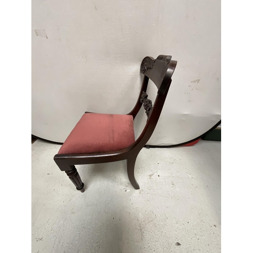 253 - VICTORIAN MAHOGANY DINING CHAIR WITH UPHOLSTERED POP OUT SEAT