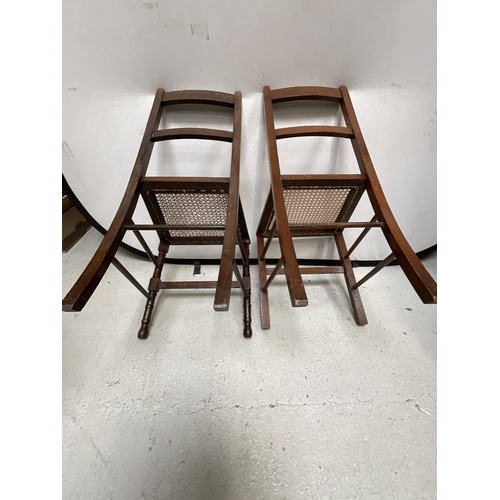 256 - 2 OAK VINTAGE BEDROOM CHAIRS WITH BERGERE STYLE SEATS