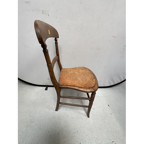 257 - VICTORIAN MAHOGANY BEDROOM CHAIR WITH BENTWOOD STYLE SEAT