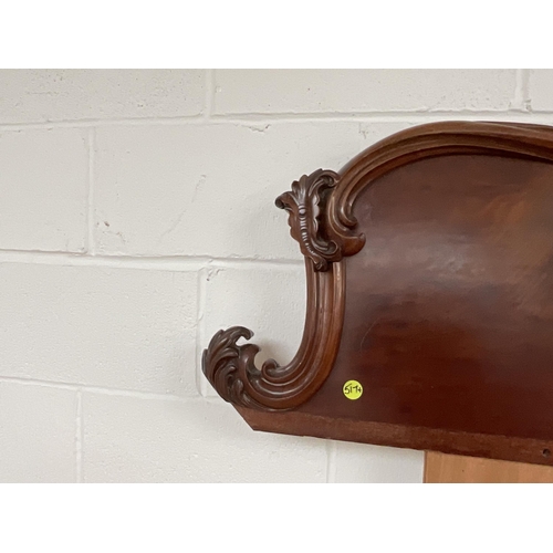 258 - VICTORIAN MAHOGANY CHIFFIONIER BACK MADE INTO A HEADBOARD W74