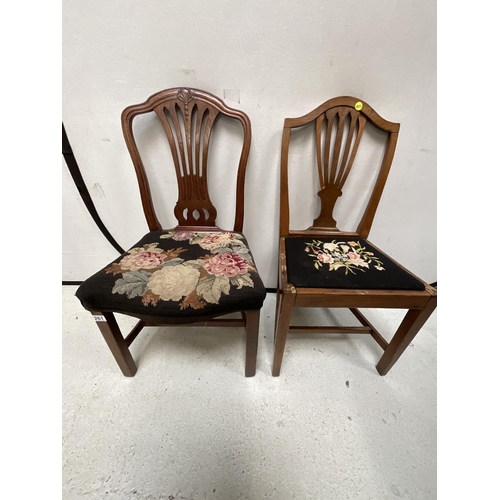 261 - PAIR OF GEORGIAN OAK DINING CHAIRS - 1 CHAIR IS A/F