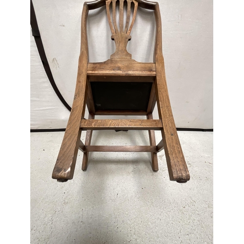 261 - PAIR OF GEORGIAN OAK DINING CHAIRS - 1 CHAIR IS A/F