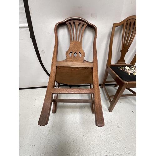 261 - PAIR OF GEORGIAN OAK DINING CHAIRS - 1 CHAIR IS A/F