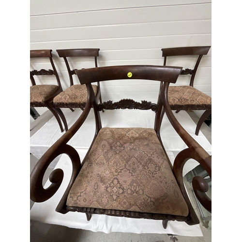 262 - 6 REGENCY MAHOGANY DINING CHAIRS - 5 DINERS 1 CARVER