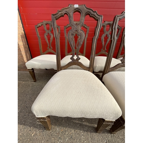 263 - 6 DECORATIVE DINING CHAIRS A/F RETAILED BY HARRODS OF LONDON