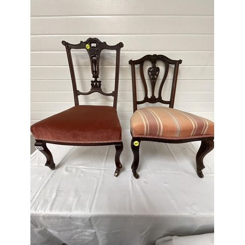 264 - 2 EDWARDIAN MAHOGANY NURSING CHAIRS