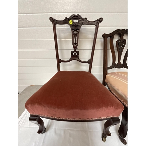 264 - 2 EDWARDIAN MAHOGANY NURSING CHAIRS