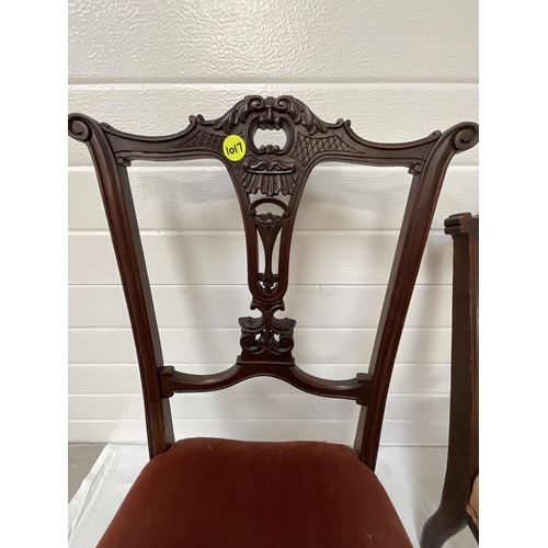 264 - 2 EDWARDIAN MAHOGANY NURSING CHAIRS