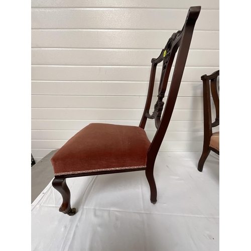 264 - 2 EDWARDIAN MAHOGANY NURSING CHAIRS