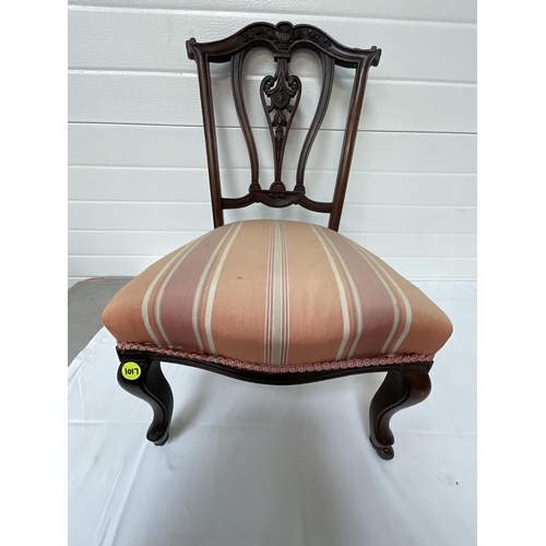 264 - 2 EDWARDIAN MAHOGANY NURSING CHAIRS