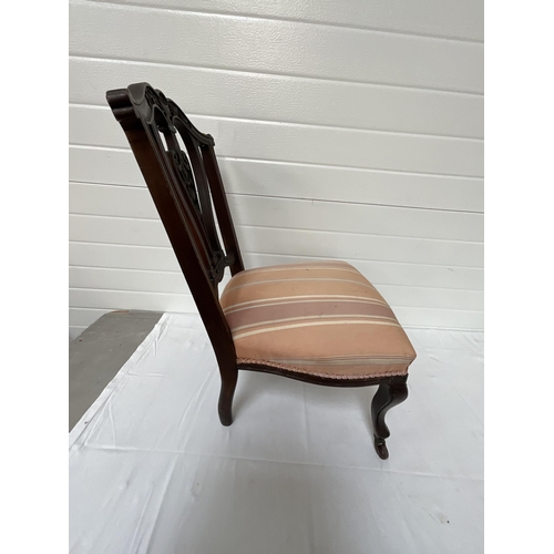 264 - 2 EDWARDIAN MAHOGANY NURSING CHAIRS