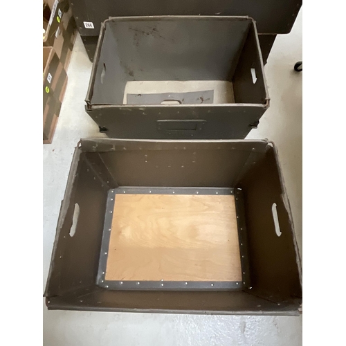 266 - 4 ARMY STYLE PACKAGING TRAYS/CRATES - LARGEST H15